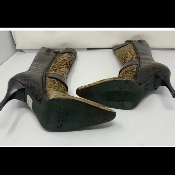 DONALD J PLINER COUTURE Leopard Alligator Boots - Picture 6 of 13